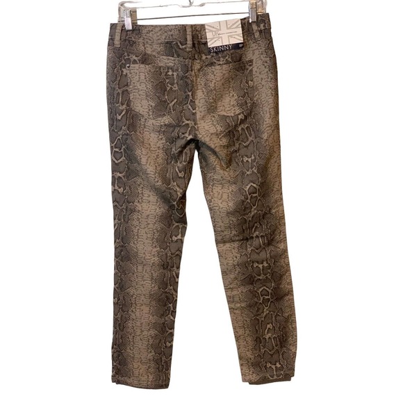 French Connection Python Animal Print Gray Beige Skinny Pants Stretch New 8P - Picture 2 of 8